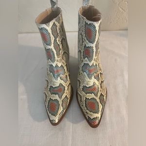 Size 8 Matisse Multi-Colored Faux Snake Booties